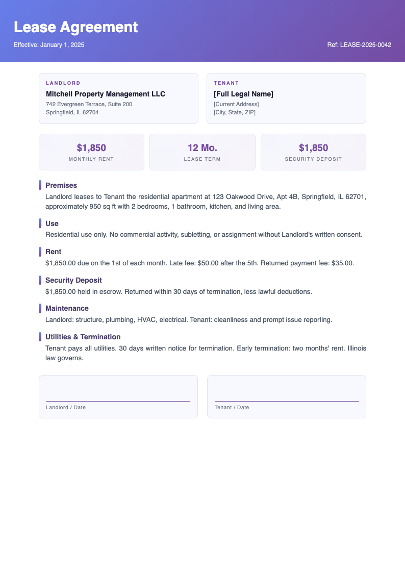 Gradient modern lease agreement